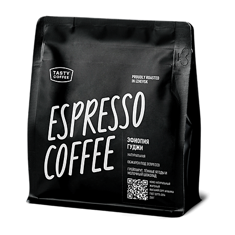 Кофе в зернах Tasty Coffee 250гр Эфиопия Гуджи [Тэйсти Кофе] 100/0/СР